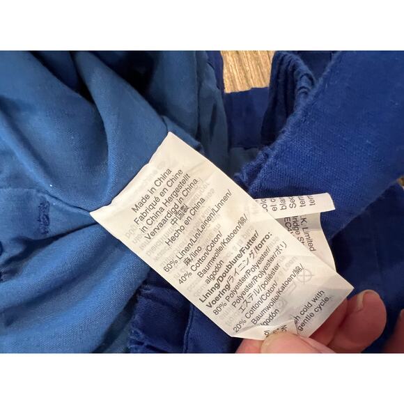J Crew Linen Pull on Waist Tie Skirt Royal Blue XS - Picture 6 of 6